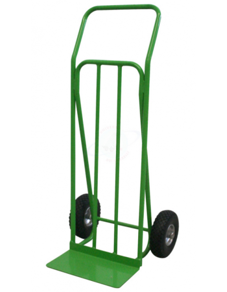 Carrello portacasse con maniglione 2 ruote antiforatura cerchio acciaio Ø cm 26 - cm 62x125