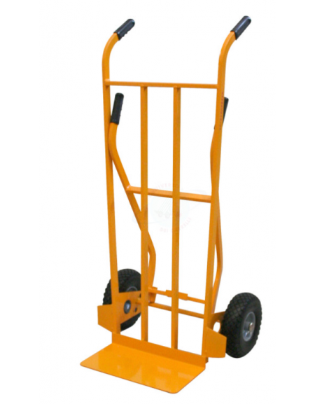 Carrello per corrieri a doppia impugnatura 2 ruote antiforatura cerchio  acciaio Ø cm 26 - cm 63x51x126h 