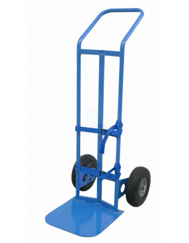 Carrello portabombola ossigeno-terapia monoposto - 2 ruote antiforatura cerchio ferro Ø cm 26 - cm 45x125