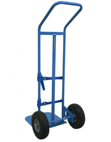 Carrello portabombola ossigeno-terapia monoposto - 2 ruote antiforatura cerchio ferro Ø cm 26 - cm 45x125