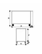 Carrello portatutto Maxi a 2 Piani Alta Portata - 4 ruote (2 girevoli) in gomma piena Ø 200 - cm 135x80x90h