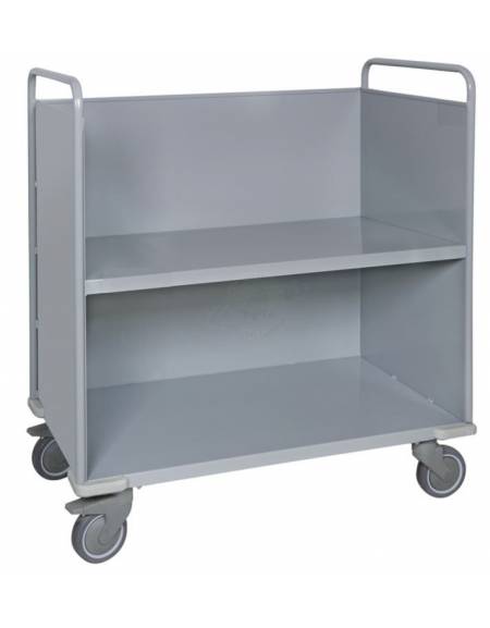 Carrello porta faldoni/fascicoli a 2 Piani - Piccolo - 4 ruote gomma antitraccia alta silenziosità Ø125 - cm 46,5x79,5x105h