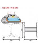 Vetrina refrigerata per pesce da banco per ristorante da cm. 72