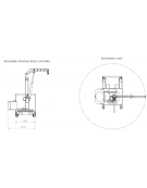 Carrello gru manuale girevole idraulica zavorrata Ruote (2 fisse, 2 girevoli con freno), portata Kg 200, sbraccio fino a cm 136