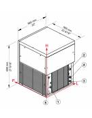 Fabbricatore produttore di ghiaccio a cubetti pieni 24Kg/24h