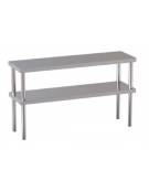 Sovrastruttura inox a 2 piani per appoggio su tavoli cm 140x30x60h