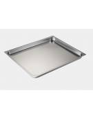 Teglia in acciaio inox per forno a gas GN 2/1 cm 65x53x4h