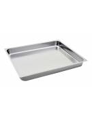 Teglia in acciaio inox per forno a gas GN 2/1 cm 65x53x6,5h