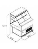 Bancone pasticceria ventilato a vetrina orizzontale da cm 110,3