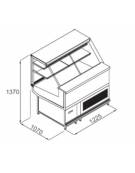 Bancone pasticceria ventilato a vetrina orizzontale da cm 164,3