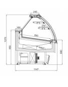 Vetrina pasticceria ventilata da cm. 370