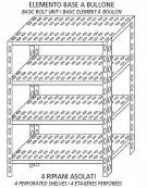 Scaffalatura inox a bulloni cm. 140x60x180h-PIANI ASOLATI