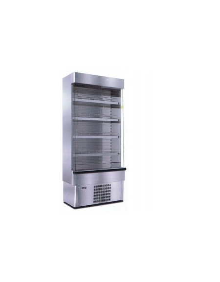 Espositore murale INOX refrigerato da cm. 98,5-SALUMI/FORMAGGI