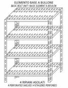 Scaffalatura inox a bulloni cm. 60x30x180h-PIANI ASOLATI