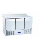 Saladette refrigerata in acciaio inox , 3 porte con 1 anta scorrevole, + 2° + 8°C - lt 380 - mm 1365×700×850h