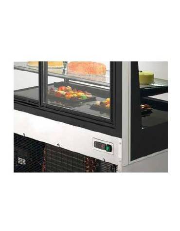 Espositore vetrina refrigerata pasticceria in acciaio inox - refrigerazione ventilata +2 +8°C - cm 90x80,5x144h