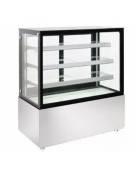 Espositore vetrina refrigerata pasticceria in acciaio inox - ventilata +2 +8°C - aerazione antiappannamento - cm 94x68,8x141h