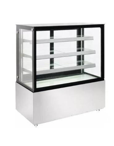 Espositore vetrina refrigerata pasticceria in acciaio inox - ventilata +2 +8°C - aerazione antiappannamento - cm 12x68,8x141h