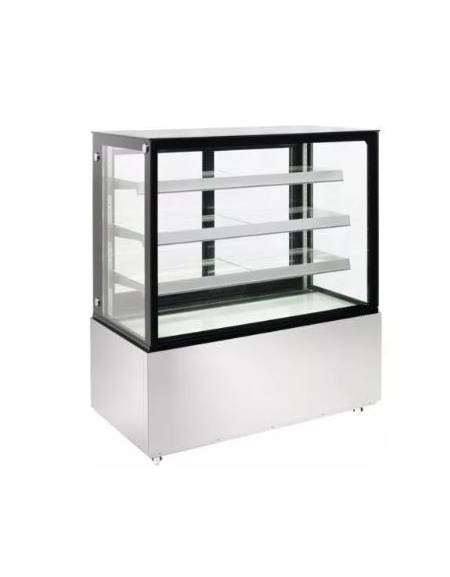 Espositore vetrina refrigerata pasticceria in acciaio inox - ventilata +2 +8°C - aerazione antiappannamento - cm 12x68,8x141h