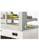 Espositore vetrina refrigerata pasticceria in acciaio inox - ventilata +2 +8°C - vetro curvo - cm 92,5x68x142h