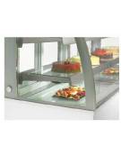 Espositore vetrina refrigerata pasticceria in acciaio inox - ventilata +2 +8°C - vetro curvo - cm 92,5x68x142h