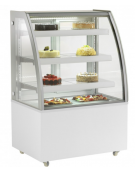 Espositore vetrina refrigerata pasticceria in acciaio inox - ventilata +2 +8°C - vetro curvo - cm 92,5x68x142h