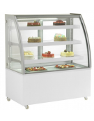 Espositore vetrina refrigerata pasticceria in acciaio inox - ventilata +2 +8°C - vetro curvo - cm 122,5x68x142h