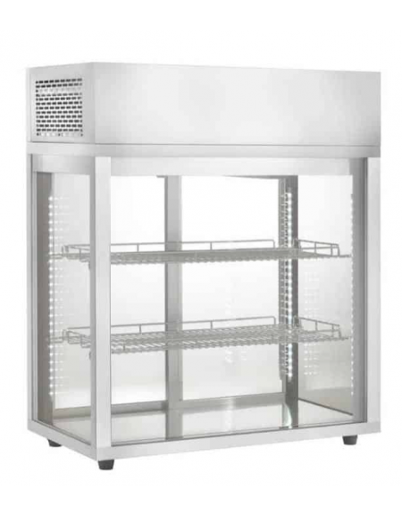 Espositore refrigerato ventilato da banco, vetri dritti - capacità 177 litri - 0° C/ + 12° C - mm 805x438x969h