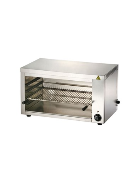 Salamandra fissa in acciaio inox, piano di cottura mm 445x250 - MONOFASE - mm 610x305x295h