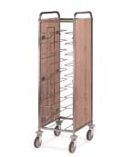 Carrello portavassoi in nobilato su 2 lati - universali - colore ciliegio - Portata vassoi 20 - cm 95x60x159h