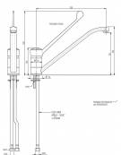 Monoforo miscelatore, leva clinica in plastica nera - mm 325x195