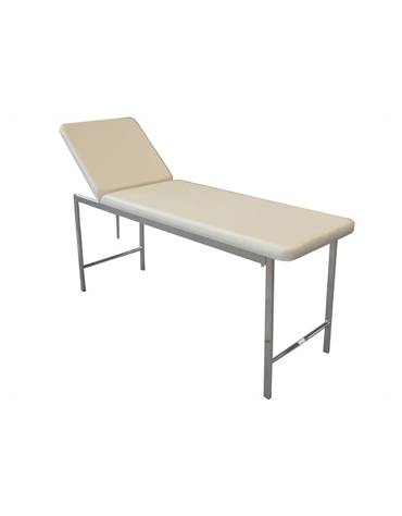 Lettino da visita medica classico - cromato - colore beige - cm 180x57x73h