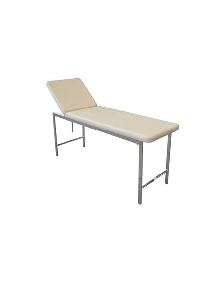 Lettino da visita medica classico - cromato - colore beige - cm 180x57x73h