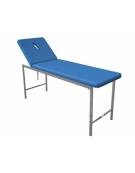 Lettino da visita medica classico - cromato - colore blu - schienale con foro - cm 180x57x73h