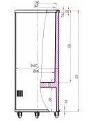 Frigo tondo a pozzetto per bevande  in lamiera di colore bianco - capacità 55 Lt - temp. +2°+8°C - diam. 442 mm x 865 mm (H)