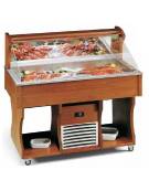 carrello murale Buffet per pesce con produttore di ghiaccio incorporato mm L1417xP750xH1285