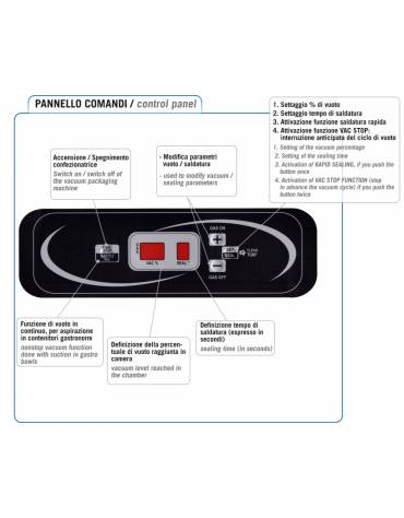 Sottovuoto a campana - Comandi digitali - Barra da cm.40