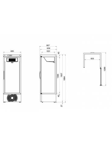 Frigorifero per farmacia da Lt. 640 cm 77,5x76,5x186,5h