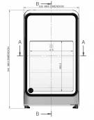 Congelatore orizzontale porta a vetro 48Lt. - porta a vetro e spot luminoso - refrigerazione statica - mm 570x535x657h