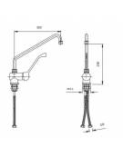 Miscelatore con leva in plastica grigia canna h. 39 L. 30