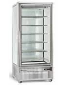 Vetrina espositiva verticale refrigerata con ripiani a griglie mm 900x690x1900h