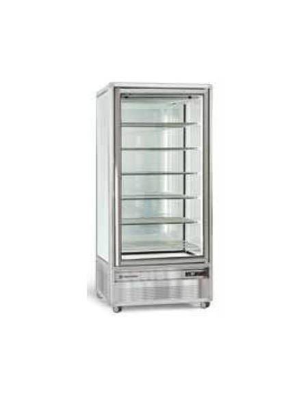 Vetrina espositiva verticale refrigerata con ripiani a griglie mm 900x690x1900h