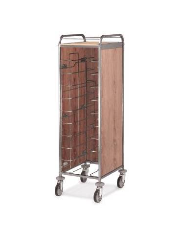 Carrello portavassoi in nobilato su 3 lati - universali - colore ciliegio - Portata vassoi 20 - cm 95x60x159h