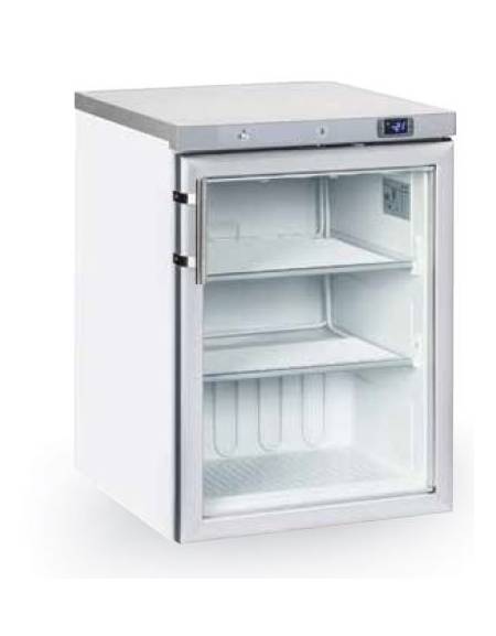 Armadio refrigerato negativo basso bianco porta con doppio vetro di  sicurezza - 2 ripiani evaporatori fissi - 598x623x838h 