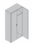 Contenitore alto porta abiti con anta in legno - cm 90x45x196h