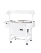 Carrello refrigerato con cupola in legno colore bianco - temperatura -5° +5°C - cm 111x112x141 h