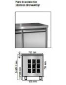 Tavolo Refrigerato GN 1/1 con 4 porte, senza piano di lavoro cm 232x70x845h