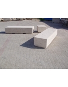 PANCHINA RETTANGOLARE MONOBLOCCO IN CEMENTO - COLORE BIANCO PIETRA - CM 200X60X45H