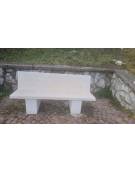 PANCHINA CON SPALLIERA IN CEMENTO COLORE BIANCO PIETRA - CM 170X56X68H