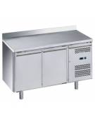 Tavolo refrigerato congelatore con alzatina 2 sportelli cm. 136x70x85h